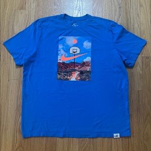 Nike Air Men's Blue Graphic Basketball Tee T-Shirt Size XL Cotton Crew Neck
